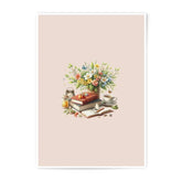 Floral Photographic Prints, Still Life Art Print, Books and Tea, Study Room Decor, Cozy Home Art, Fine Art Prints, Wall Art Prints - Tawshia